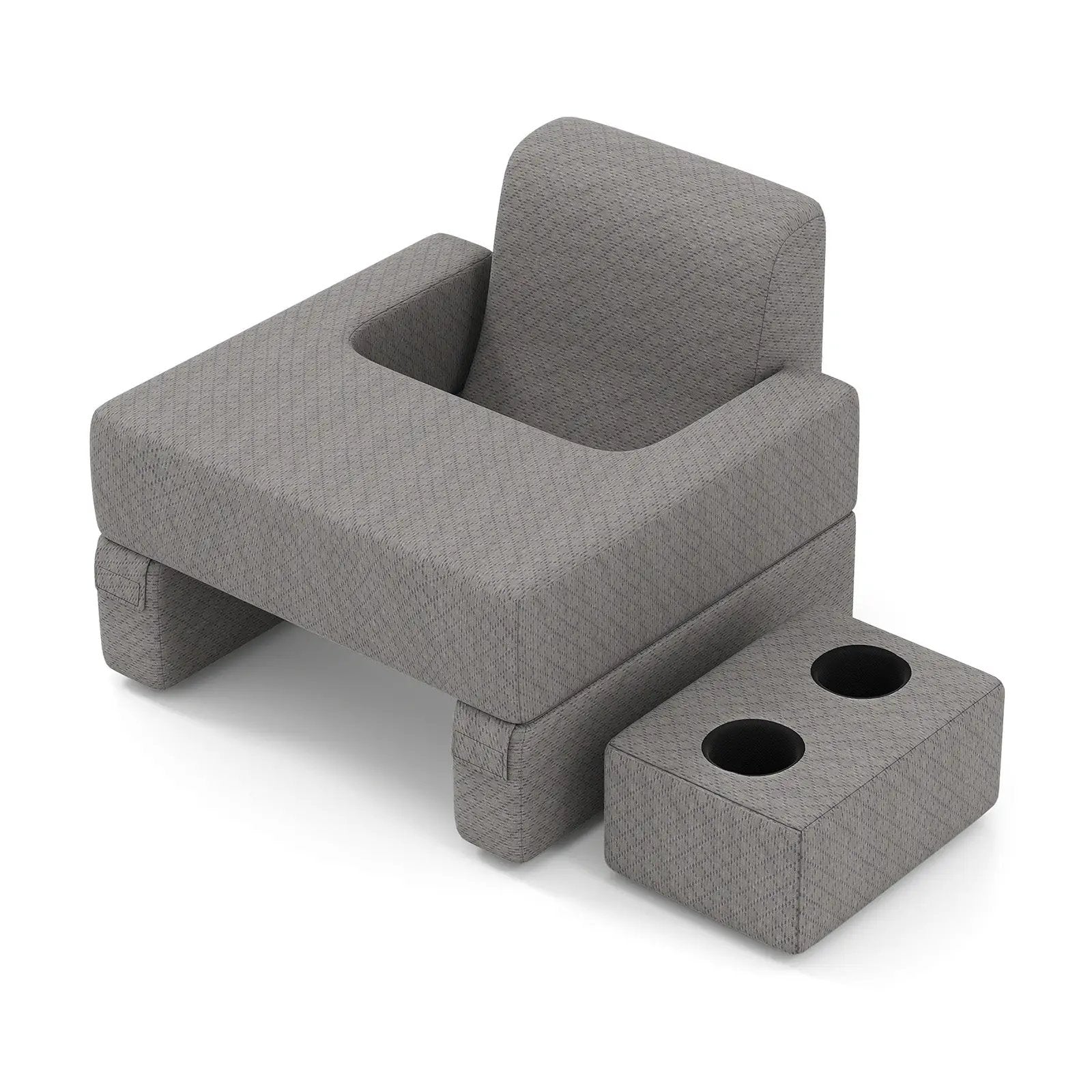 3-Piece Reading Pillow Set Extra Large Lap Desk with Coaster-Gray by DirectDeals