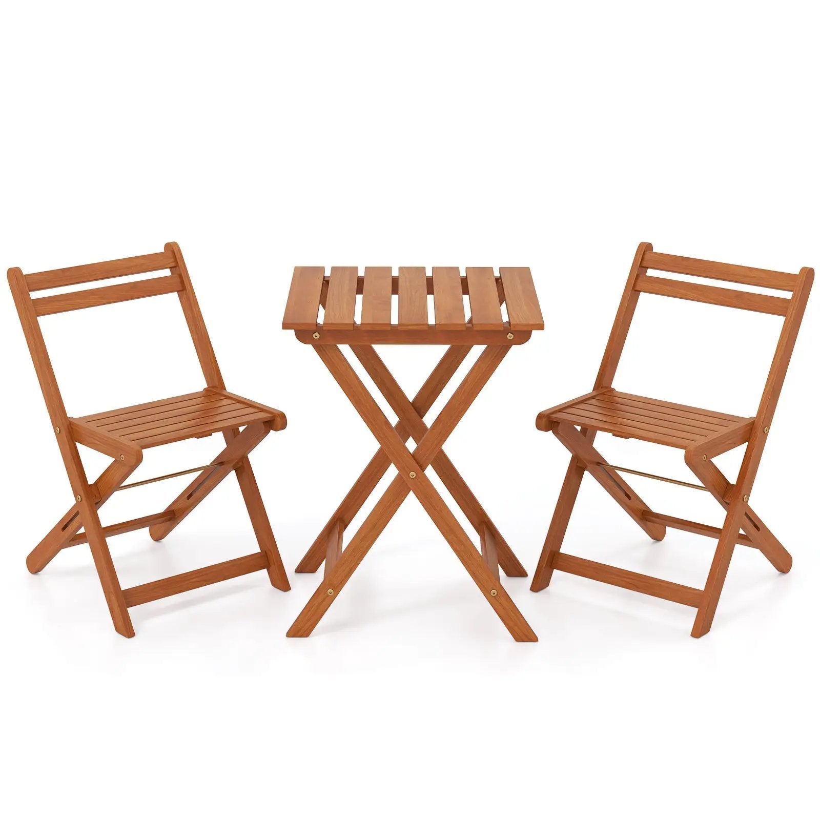 3 Piece Solid Wood Furniture Set with 2 Folding Chairs by DirectDeals