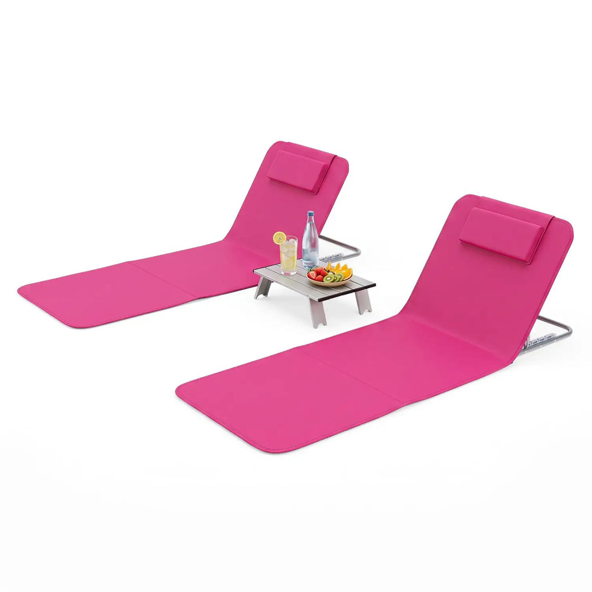 3-Piece Beach Lounge Chair Set with Adjustable Recline & Table by DirectDeals