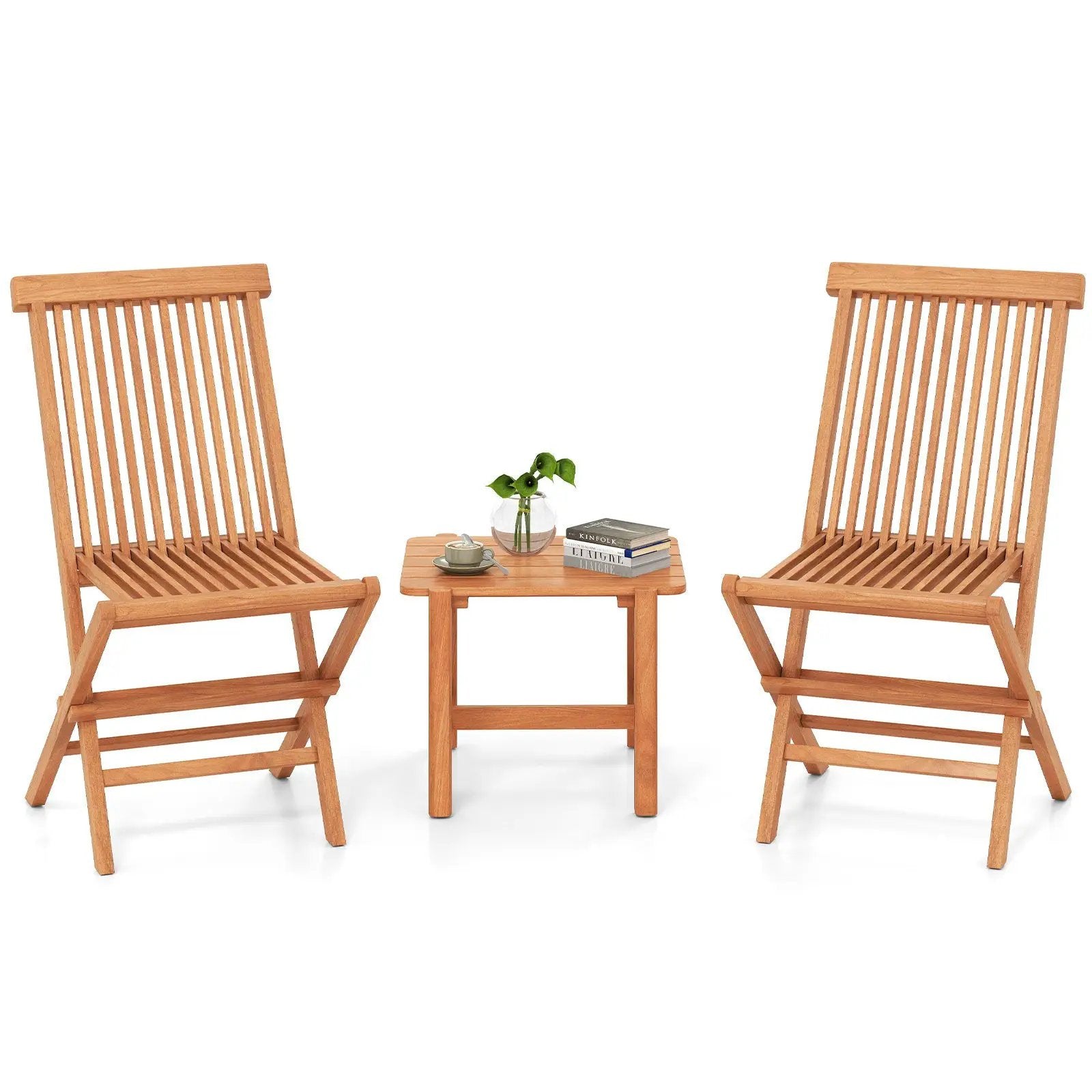 3 Pieces Folding Patio Bistro Set by DirectDeals