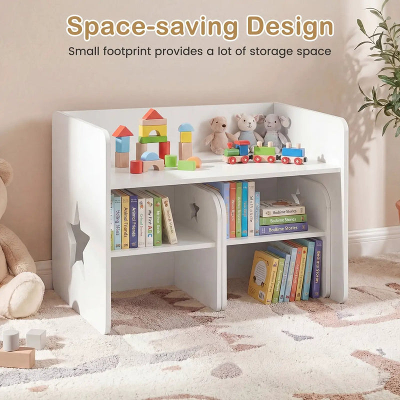 3 Pieces Kids Table and Chair Set Space-saving Toddler Table and 2 Chairs by DirectDeals
