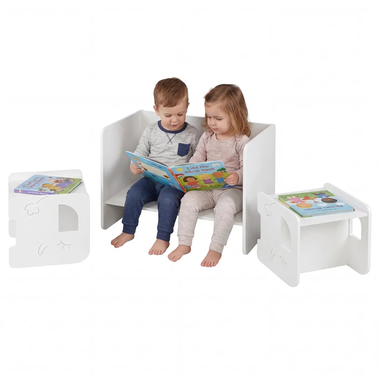 3 Pieces Kids Table and Chair Set with Space-saving Toddler Table and 2 Chairs by DirectDeals