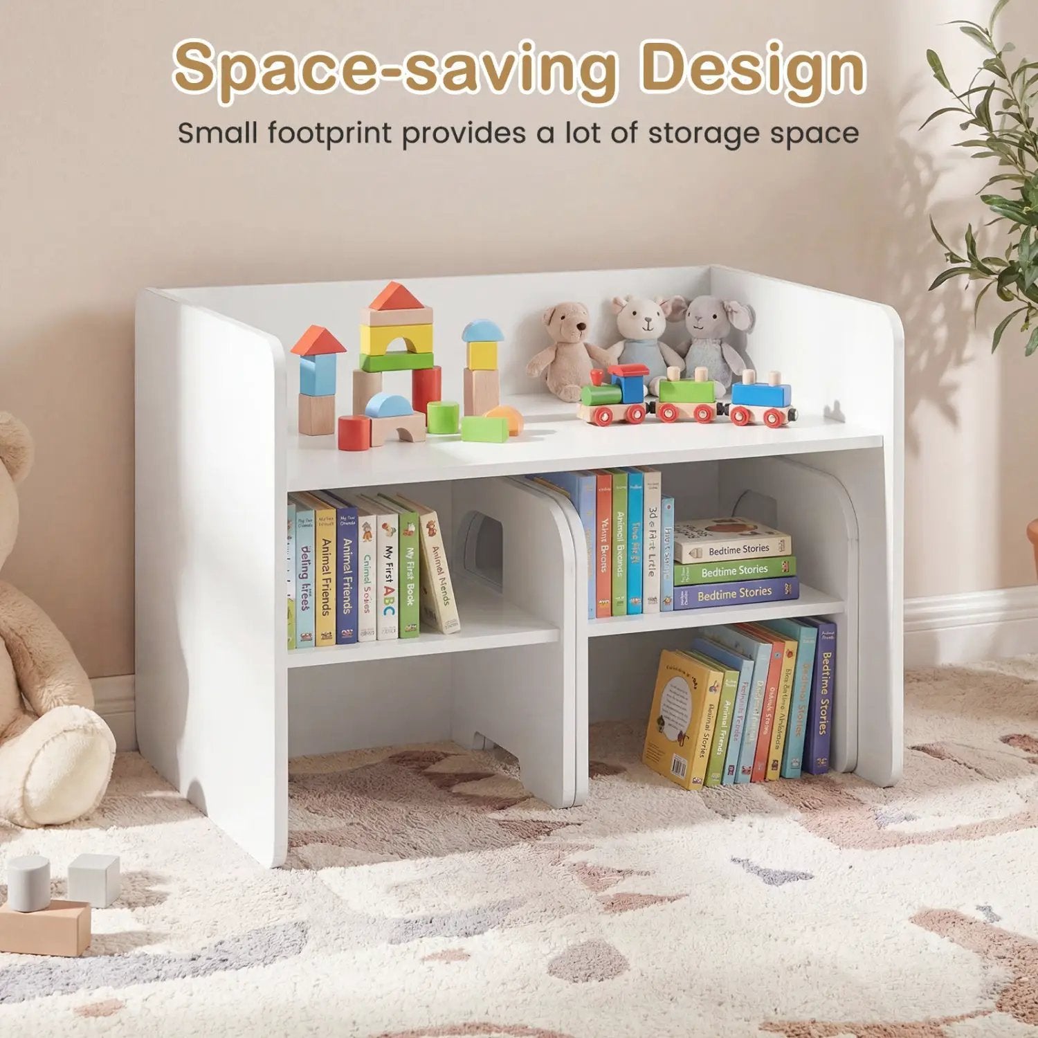 3 Pieces Kids Table and Chair Set with Space-saving Toddler Table and 2 Chairs by DirectDeals