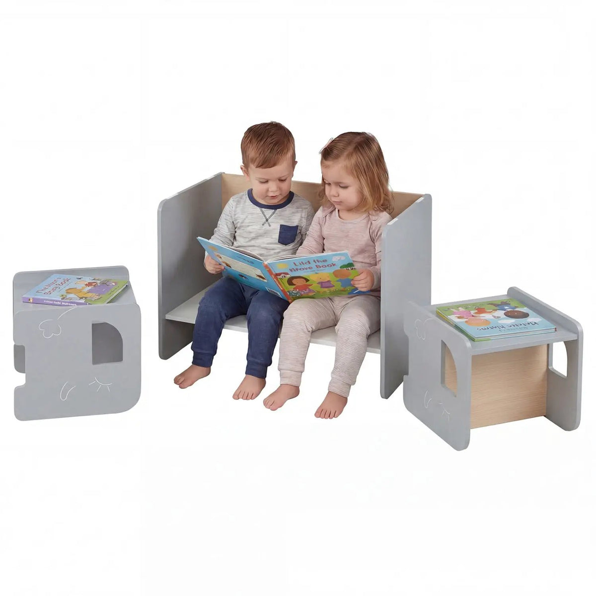 3 Pieces Kids Table and Chair Set with Space-saving Toddler Table and 2 Chairs by DirectDeals