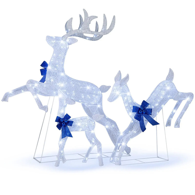 3 Pieces Lighted Christmas Reindeer Family Set with 255 Lights by DirectDeals
