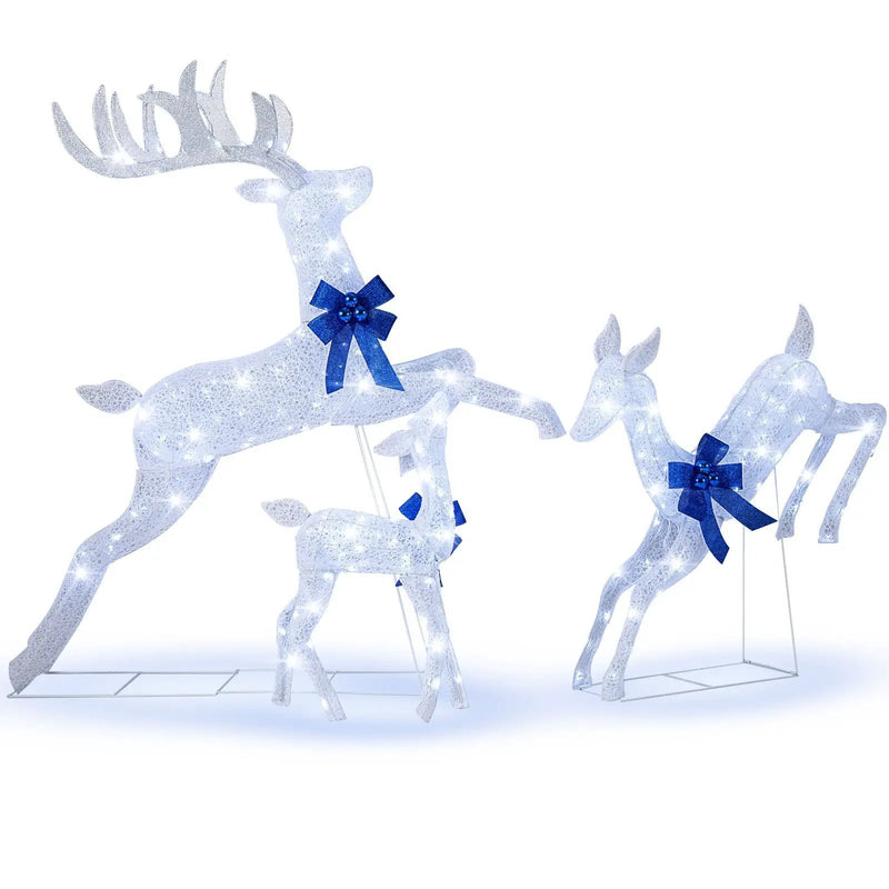 3 Pieces Lighted Christmas Reindeer Family Set with 255 Lights by DirectDeals