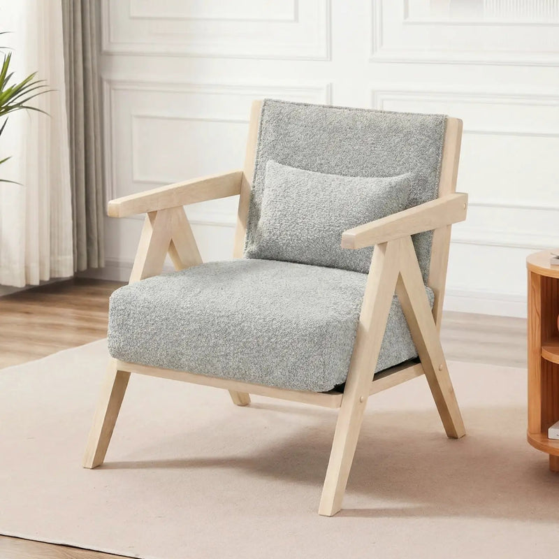 3 Pieces Living Room Furniture Set with Rubber Wood Frame by DirectDeals