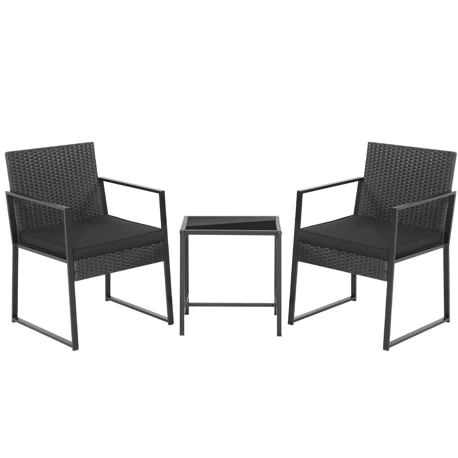 3 Pieces Modern Heavy Duty Patio Furniture Set with Coffee Table by DirectDeals