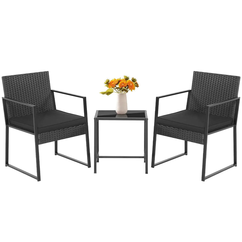 3 Pieces Modern Heavy Duty Patio Furniture Set with Coffee Table by DirectDeals