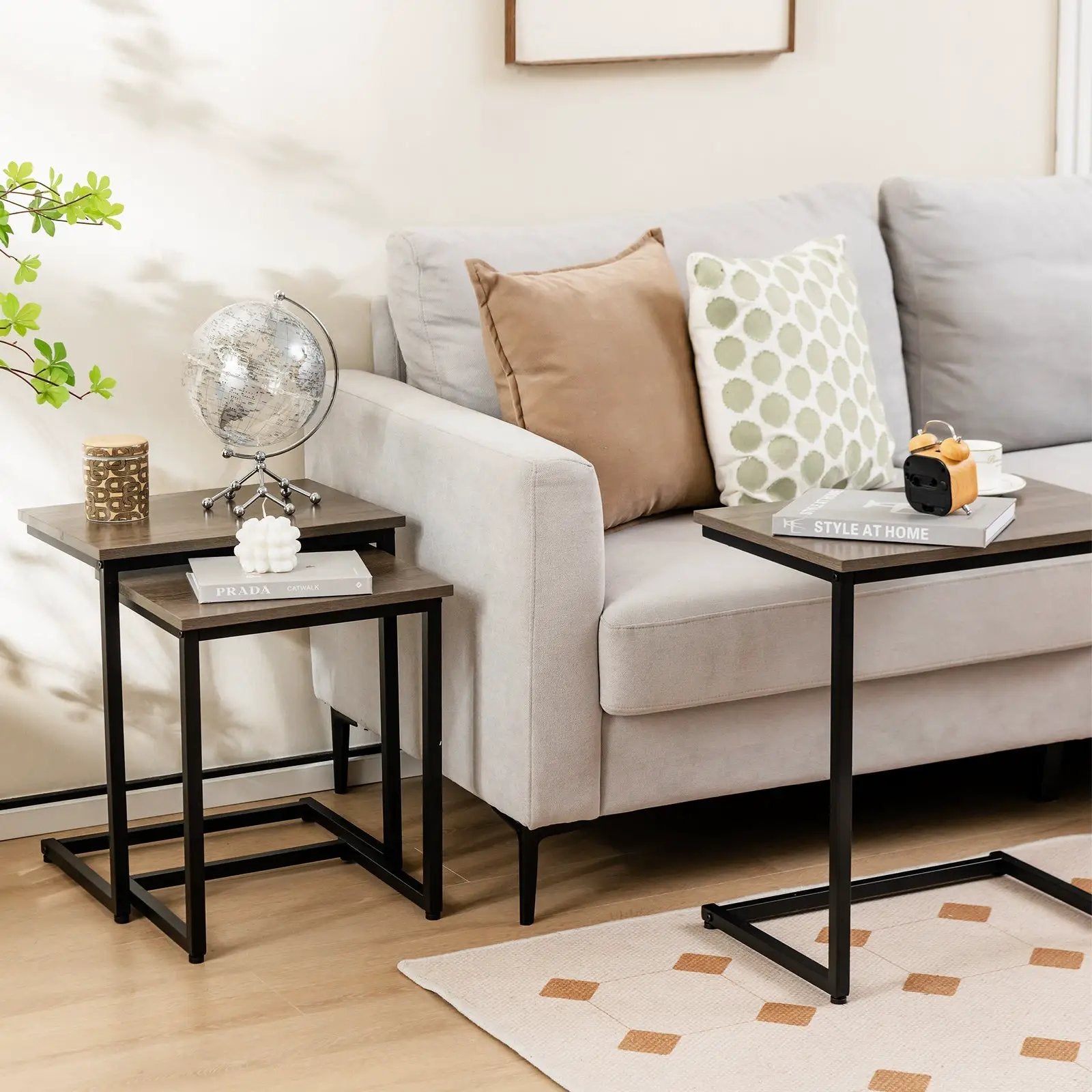 3 Pieces Multifunctional Coffee End Table Set by DirectDeals