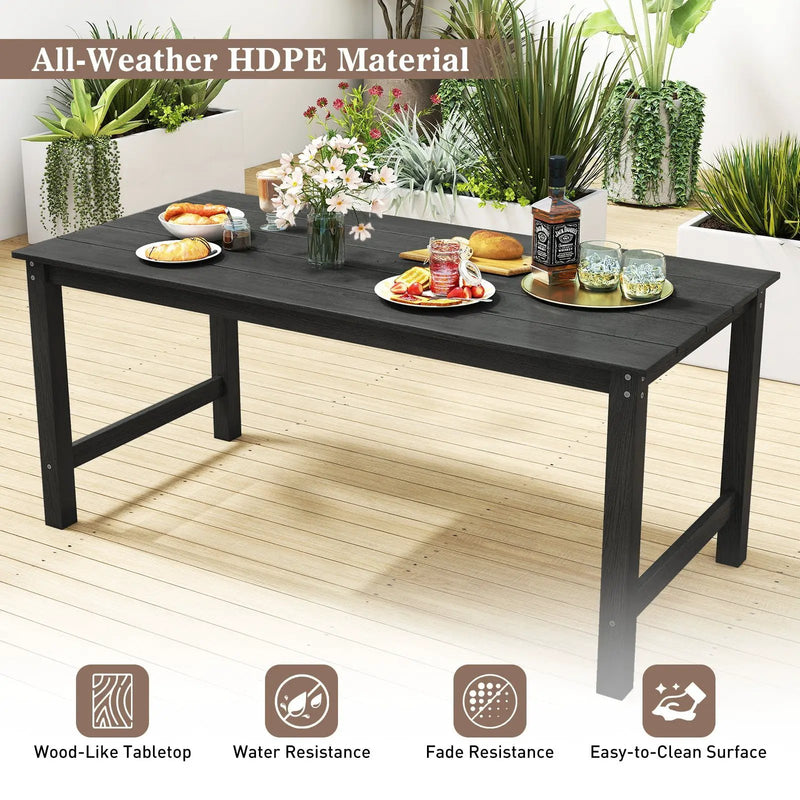 3 Pieces Outdoor Dining Table Set with 2 Benches by DirectDeals