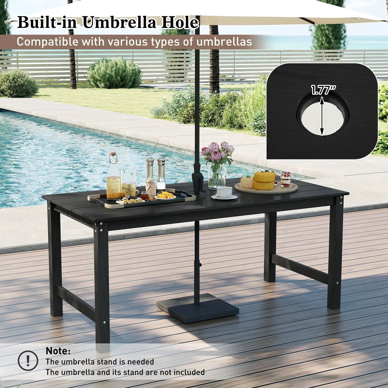 3 Pieces Outdoor Dining Table Set with 2 Benches by DirectDeals