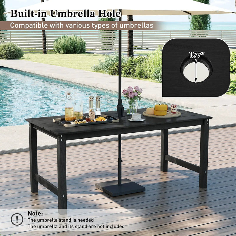 3 Pieces Outdoor Dining Table Set with 2 Benches by DirectDeals