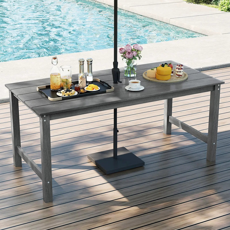 3 Pieces Outdoor Dining Table Set with 2 Benches by DirectDeals
