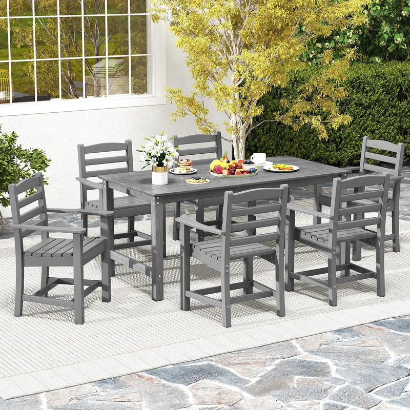 3 Pieces Outdoor Dining Table Set with 2 Benches by DirectDeals