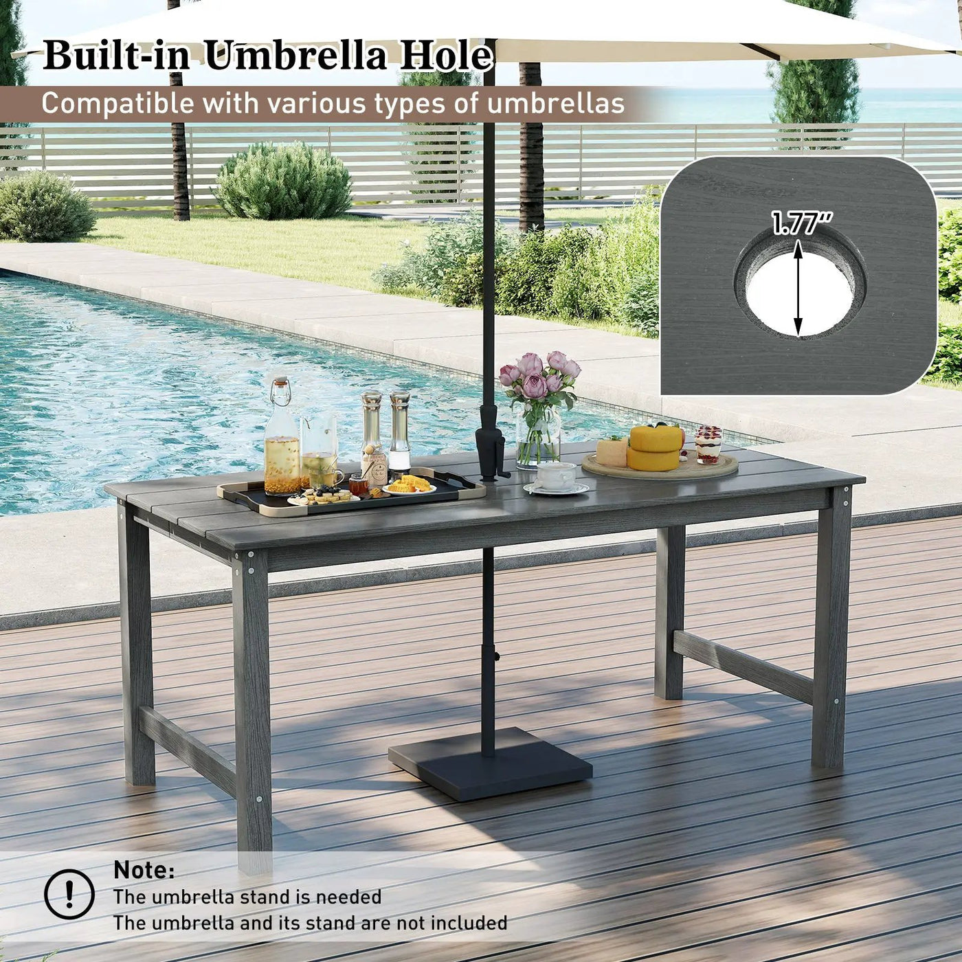3 Pieces Outdoor Dining Table Set with 2 Benches by DirectDeals