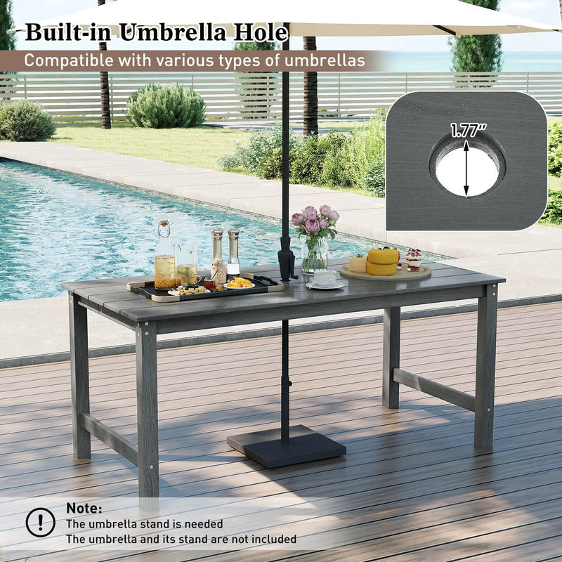 3 Pieces Outdoor Dining Table Set with 2 Benches by DirectDeals