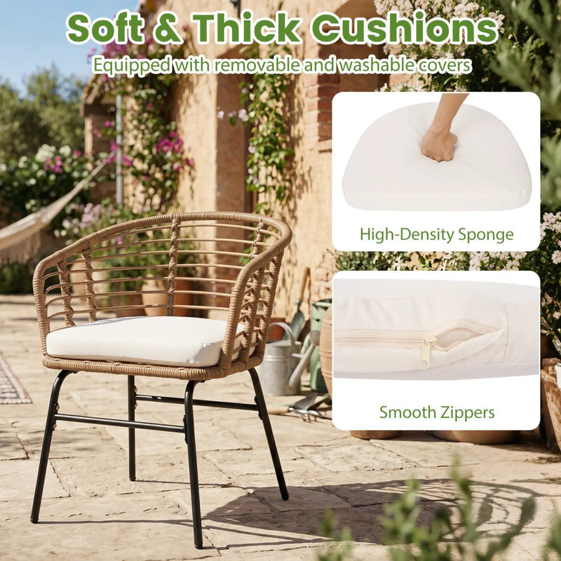 3-Piece Patio Conversation Set with Cushions by DirectDeals