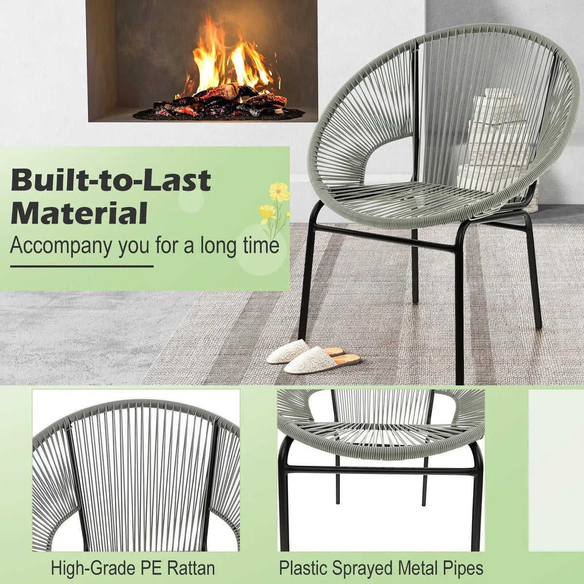 3PCS Patio Acapulco Furniture Bistro Set with GlassTable-Black by DirectDeals