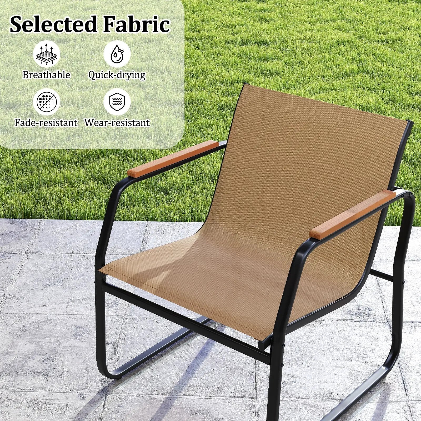 3 Pieces Patio Furniture Set Outdoor Bistro Conversation Set-Brown by DirectDeals
