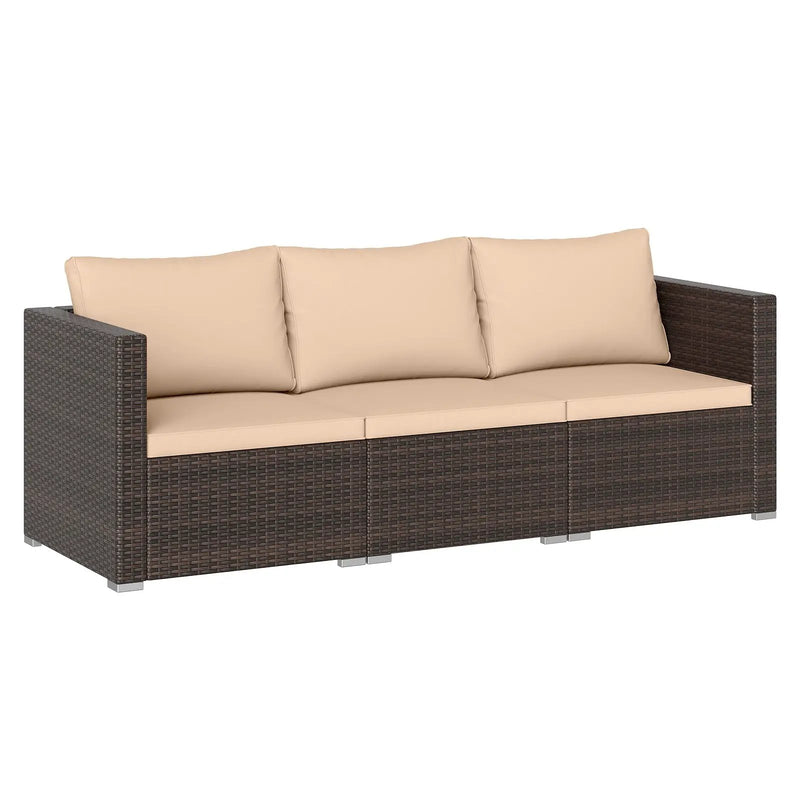 3 Pieces Patio Sectional Sofa Set with Soft Cushions by DirectDeals