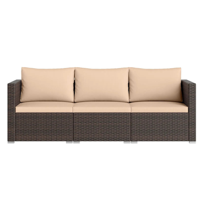 3 Pieces Patio Sectional Sofa Set with Soft Cushions by DirectDeals