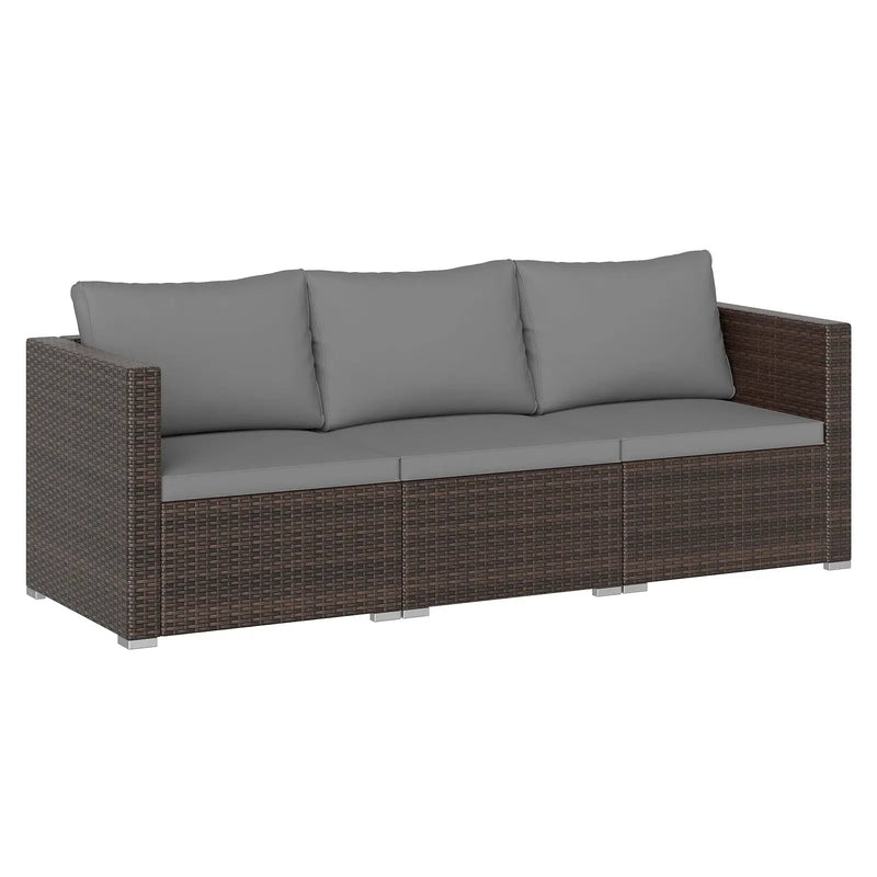 3 Pieces Patio Sectional Sofa Set with Soft Cushions by DirectDeals