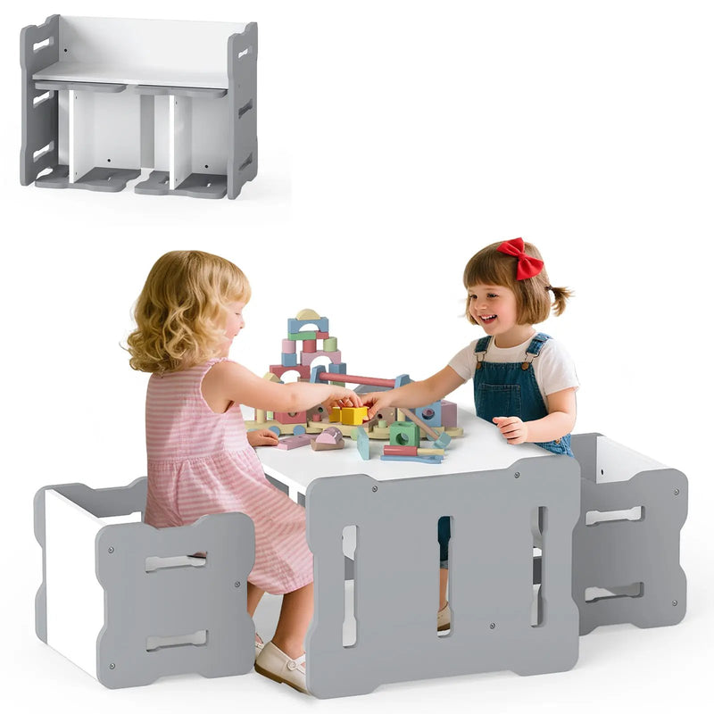 3-Piese Toddler Set with 2 Stools and Activity Table by DirectDeals