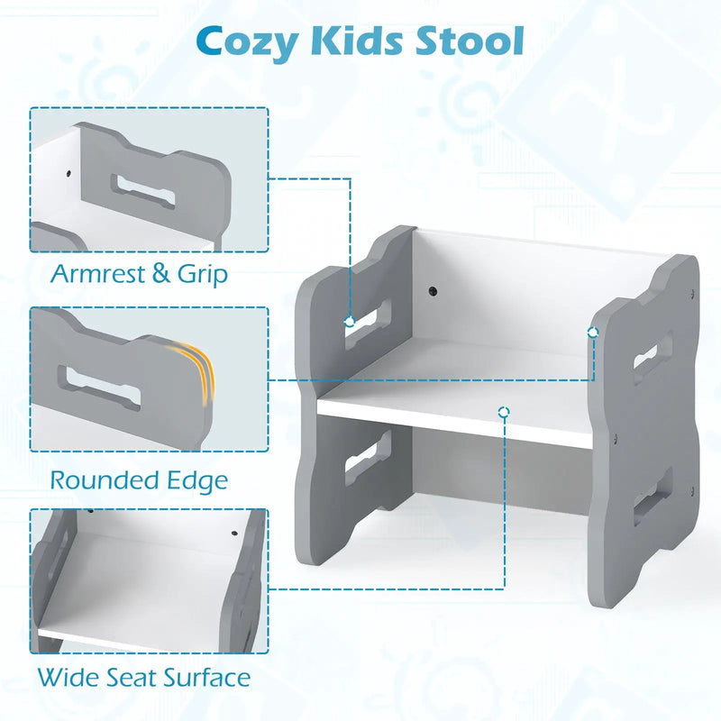 3-Piese Toddler Set with 2 Stools and Activity Table by DirectDeals