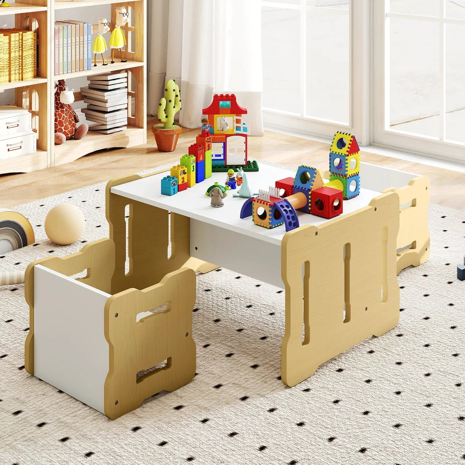 3-Piese Toddler Set with 2 Stools and Activity Table by DirectDeals
