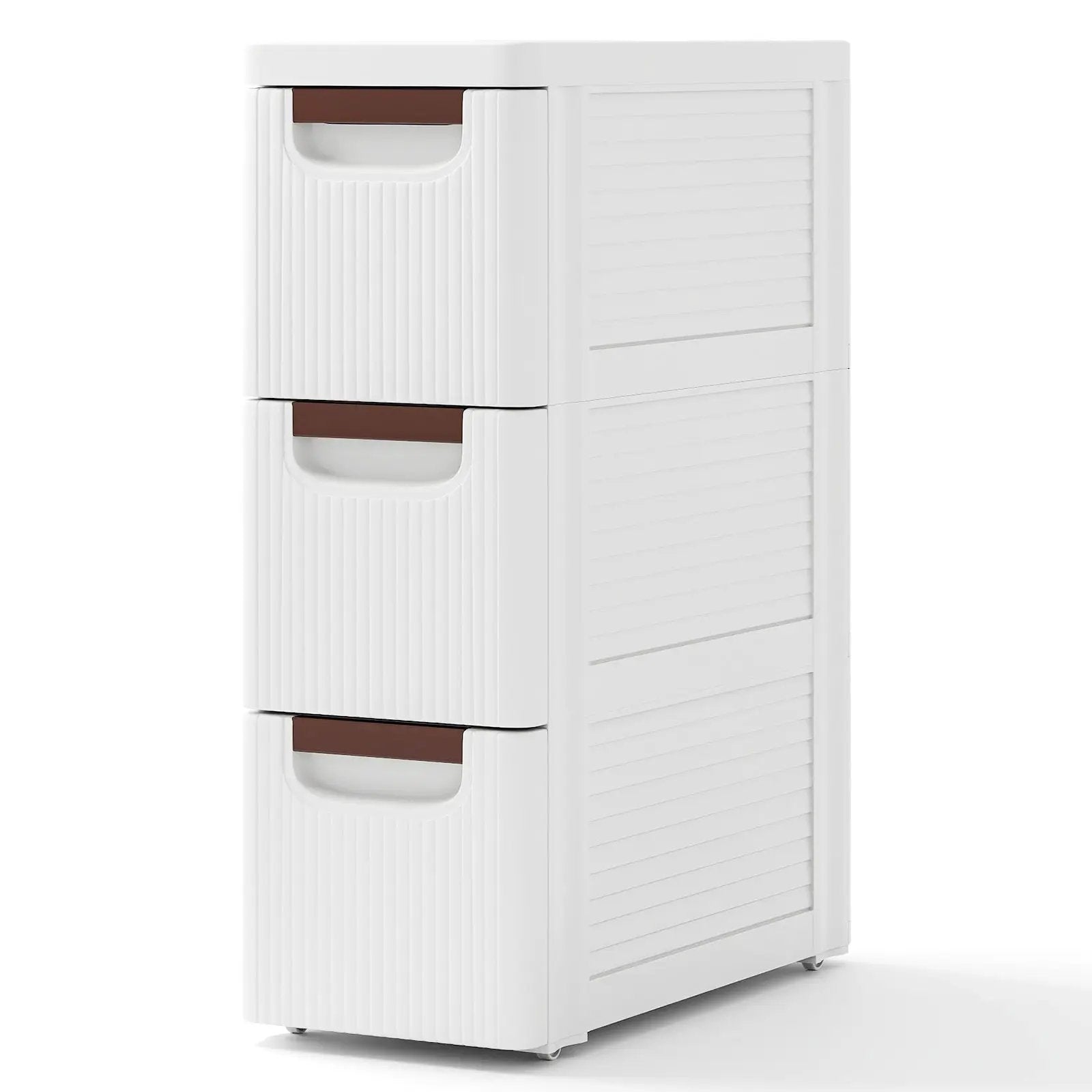 3/4/5/6-Drawer Rolling Organizer Unit Narrow Storage Cabinet with Built-In Wheels for Small Space-3-Drawer by DirectDeals