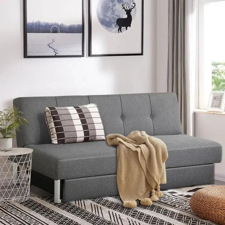 3-Seat Convertible Sofa Bed with 2 Large Drawers and 3 Adjustable Angles by DirectDeals