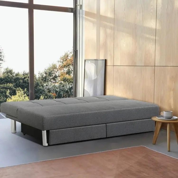 3-Seat Convertible Sofa Bed with 2 Large Drawers and 3 Adjustable Angles by DirectDeals