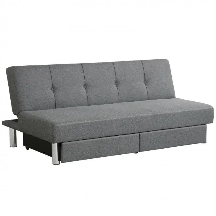 3-Seat Convertible Sofa Bed with 2 Large Drawers and 3 Adjustable Angles by DirectDeals