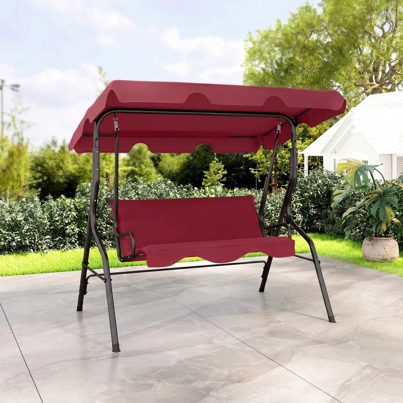 3-Seat Porch Swing with Canopy and Cushions by DirectDeals