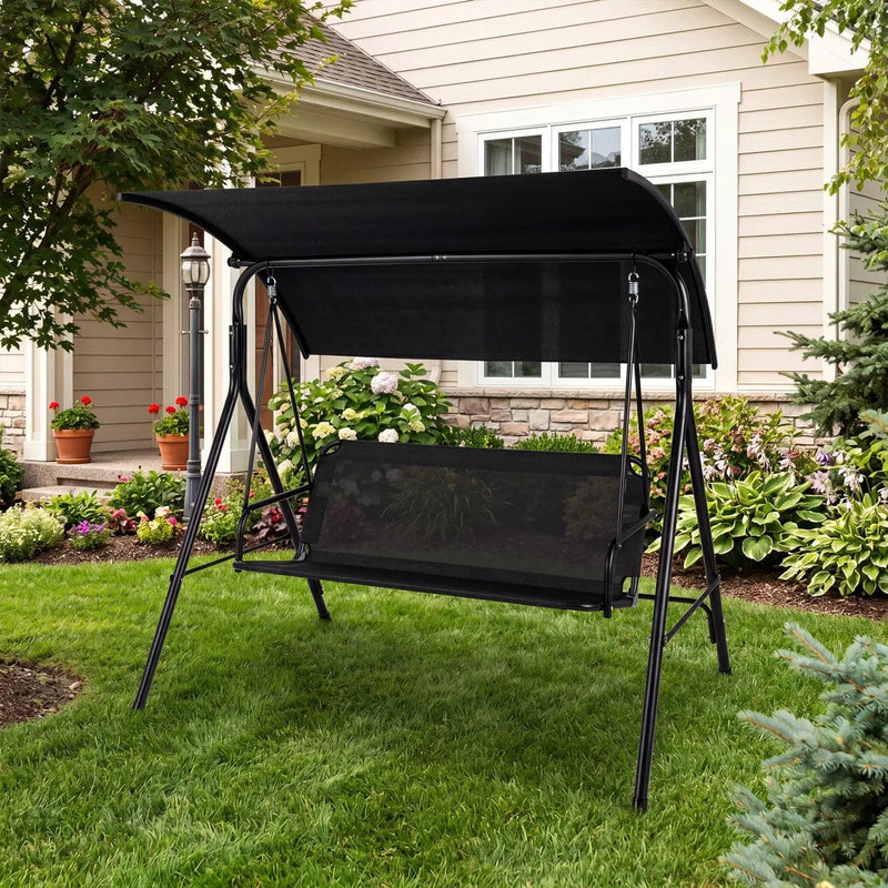 3-Seat Patio Swing Chair with Adjustable Canopy - 800 lbs by DirectDeals