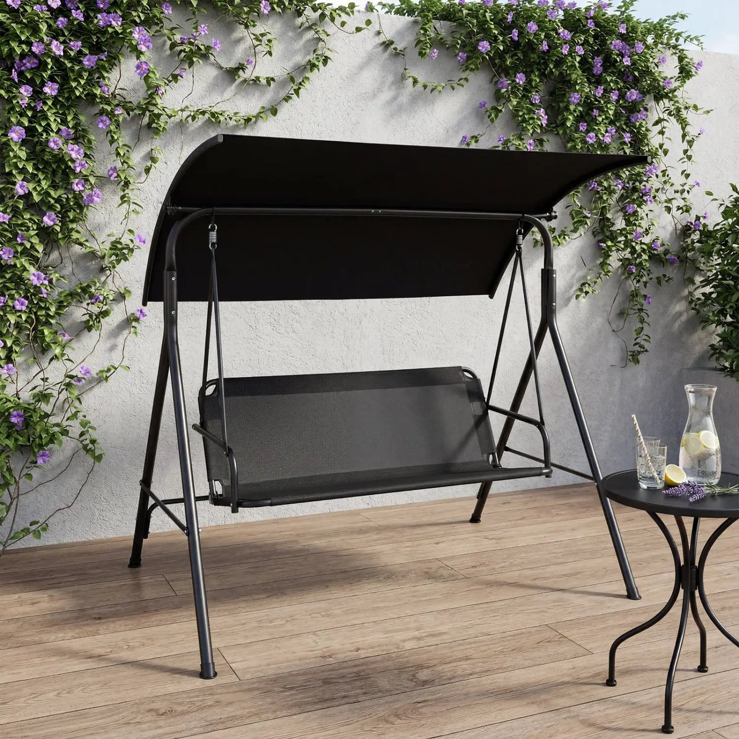 3-Seat Patio Swing Chair with Adjustable Canopy - 800 lbs by DirectDeals