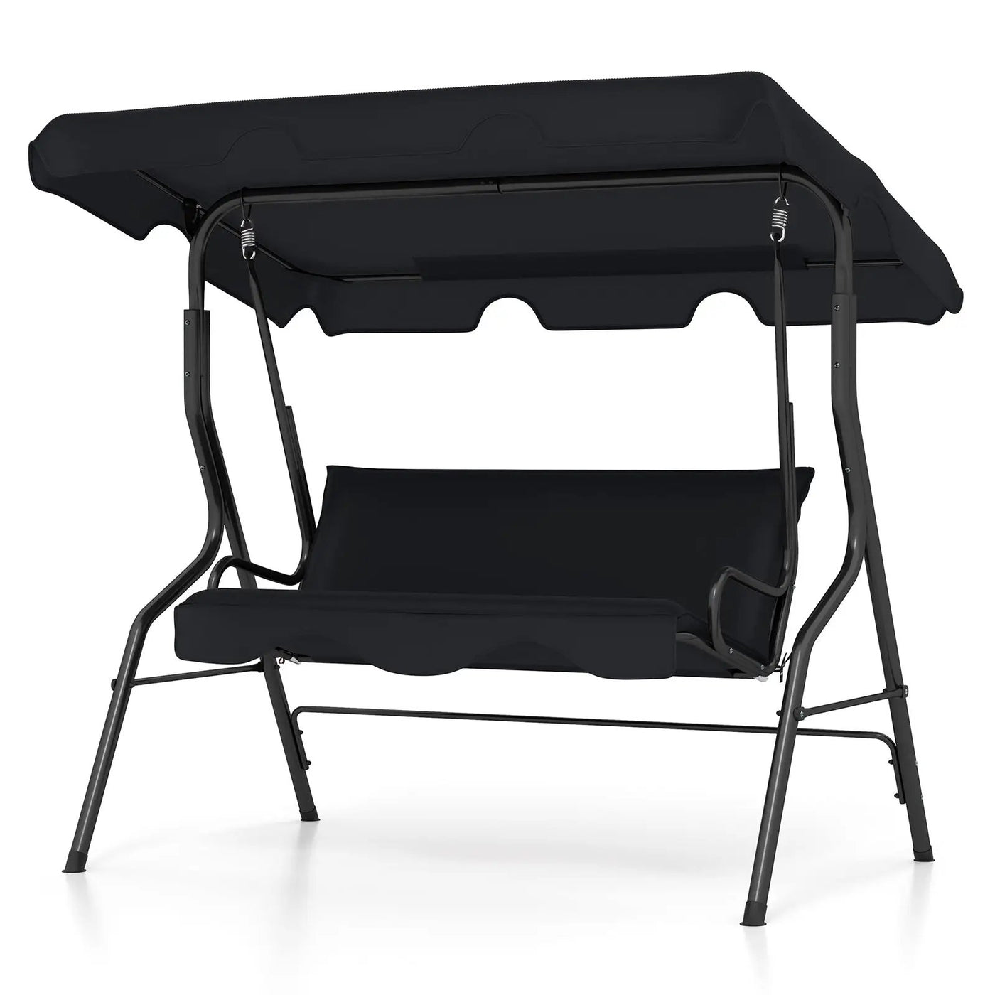 3 Seat Outdoor Patio Canopy Swing with Cushioned Steel Frame-Blue by DirectDeals