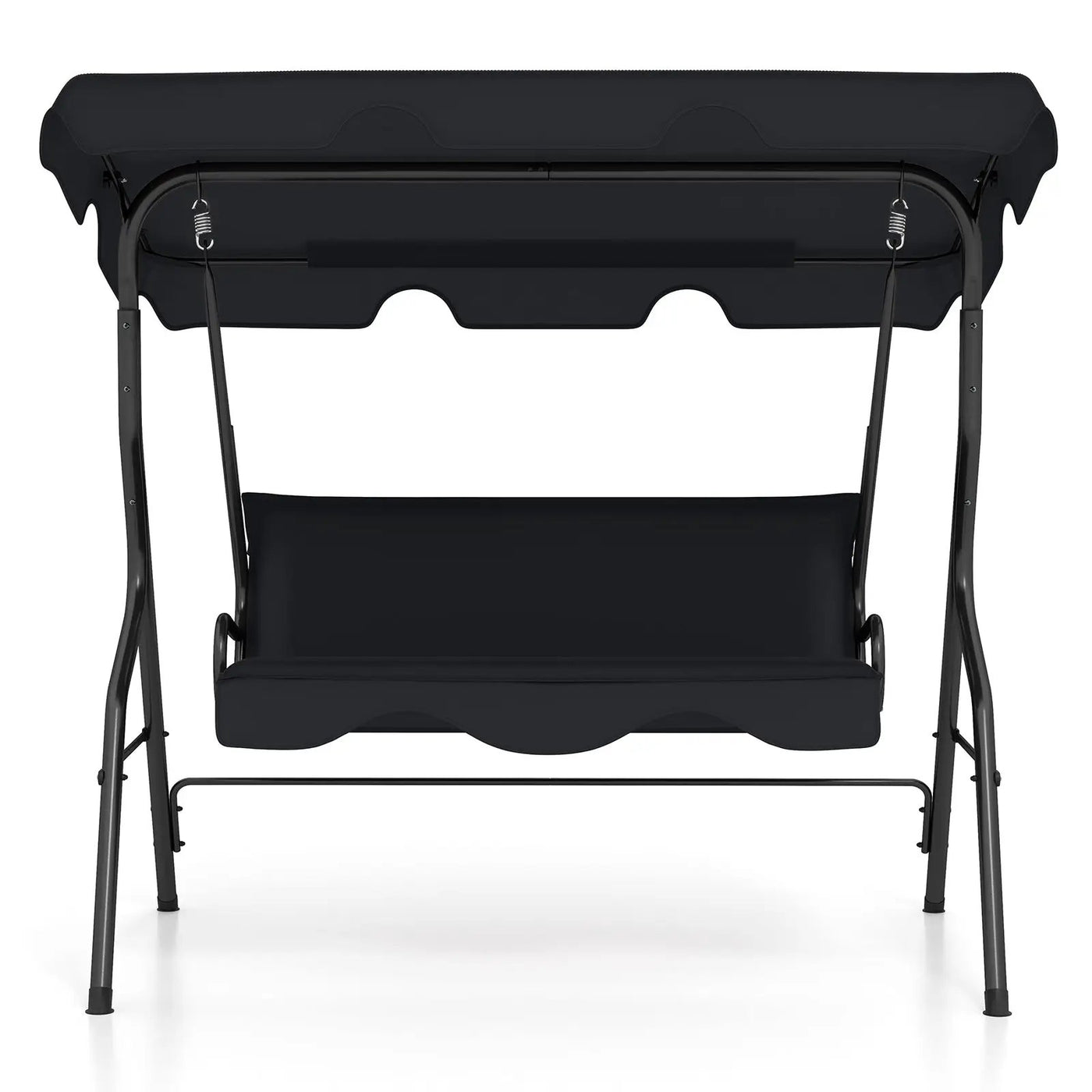 3 Seat Outdoor Patio Canopy Swing with Cushioned Steel Frame-Blue by DirectDeals