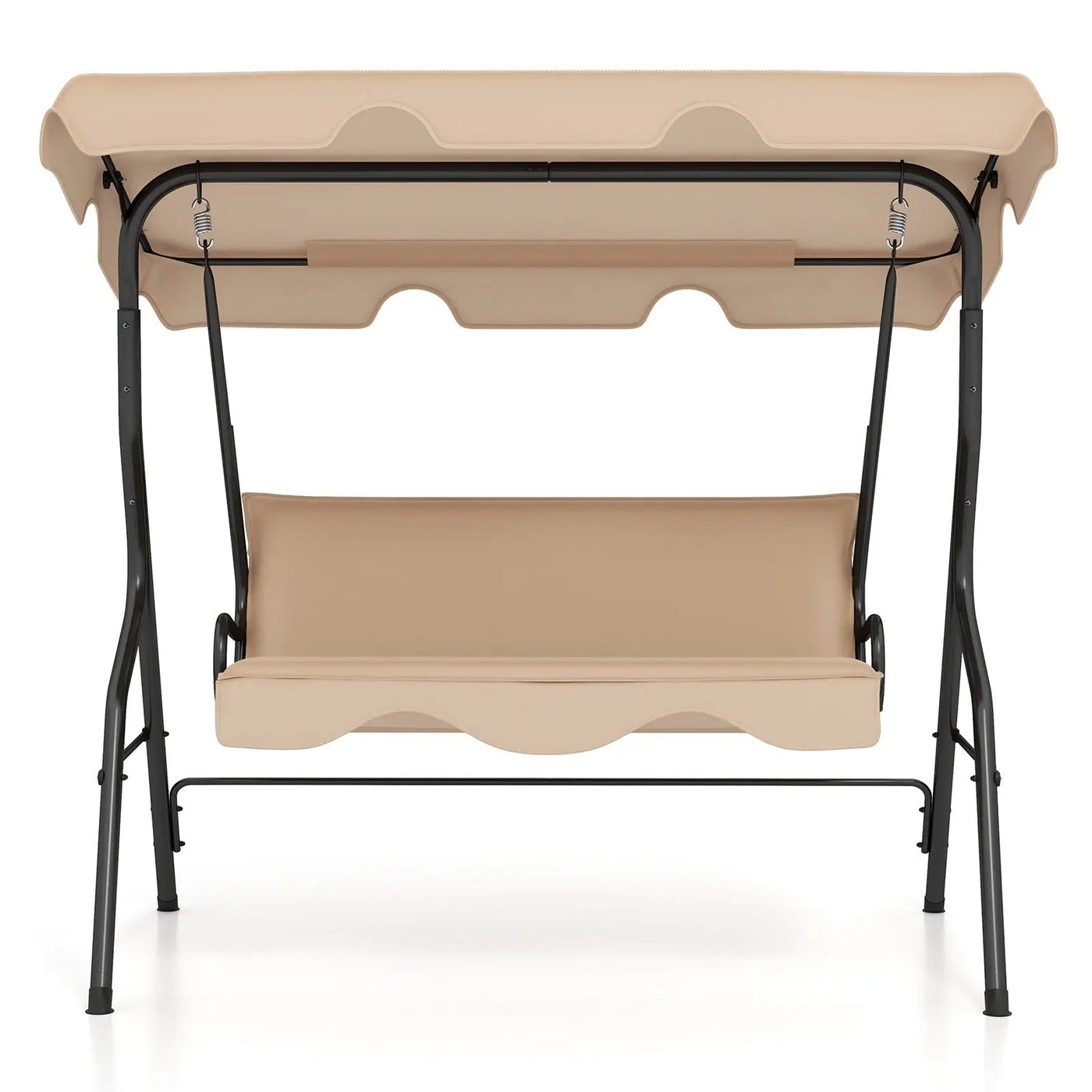 3 Seat Outdoor Patio Canopy Swing with Cushioned Steel Frame-Blue by DirectDeals