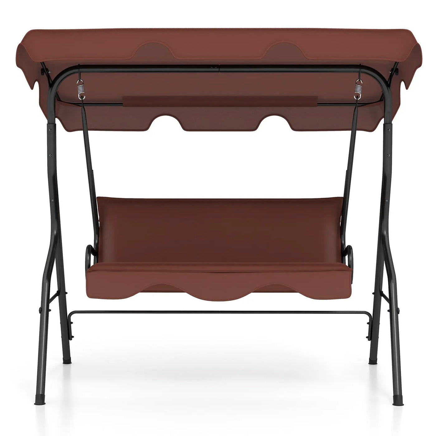 3 Seat Outdoor Patio Canopy Swing with Cushioned Steel Frame-Blue by DirectDeals