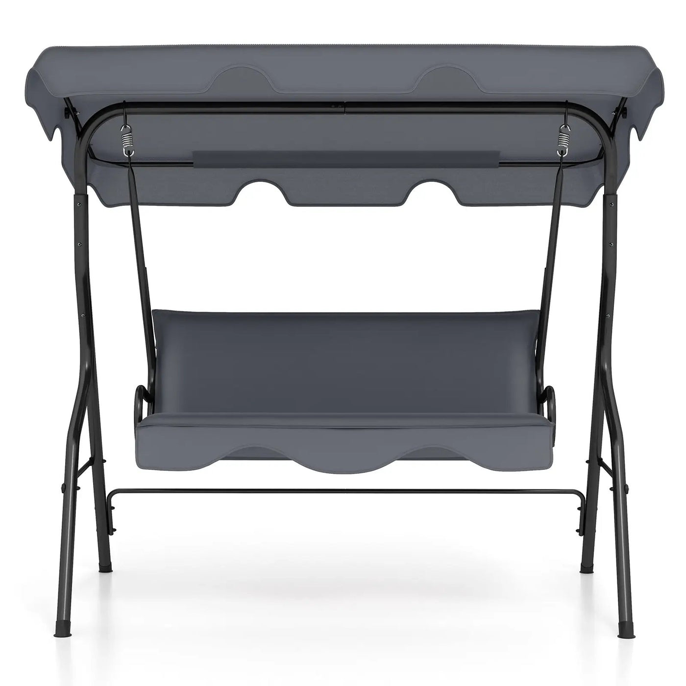 3 Seat Outdoor Patio Canopy Swing with Cushioned Steel Frame-Blue by DirectDeals