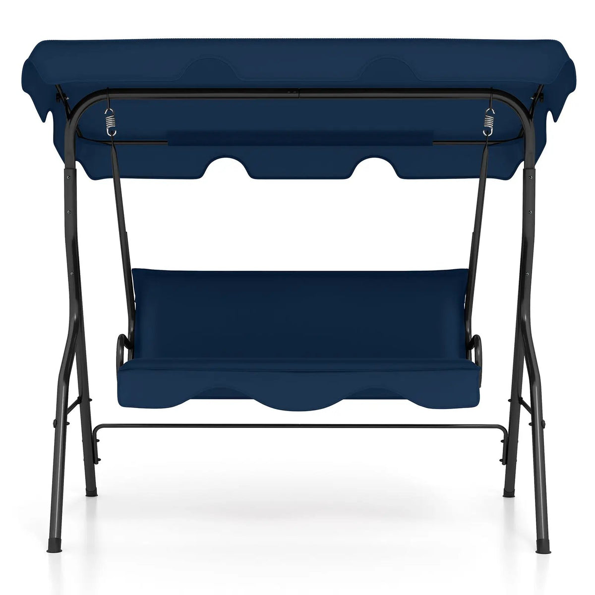 3 Seat Outdoor Patio Canopy Swing with Cushioned Steel Frame-Blue by DirectDeals