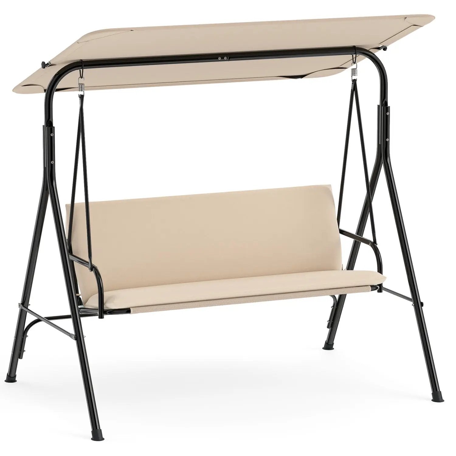 3-Seat Patio Swing Chair with Adjustable Canopy by DirectDeals