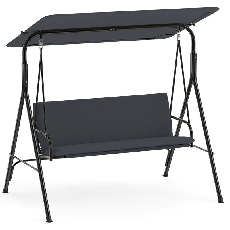 3-Seat Patio Swing Chair with Adjustable Canopy by DirectDeals