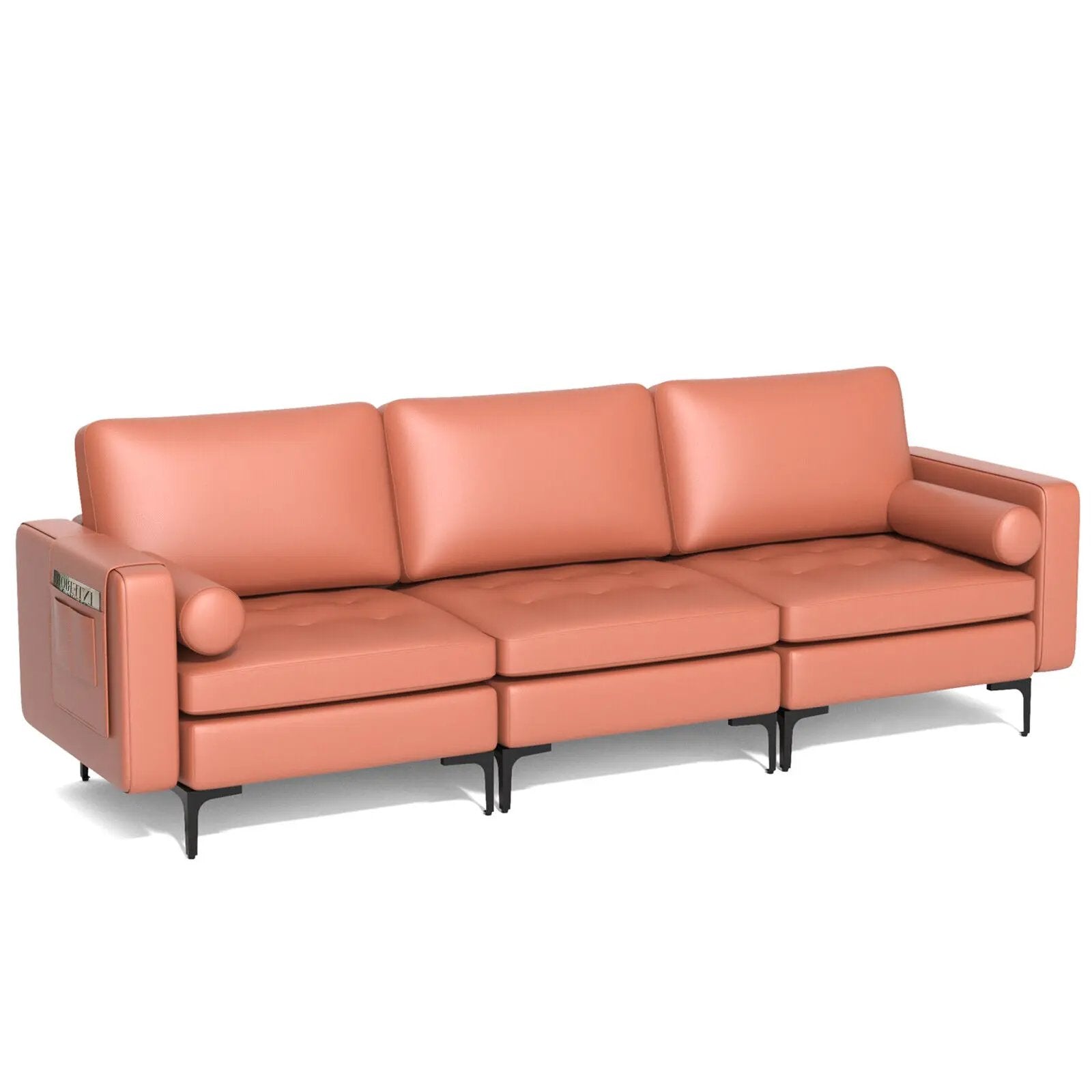 3-Seat Modular Sofa with Storage Pocket and Metal Legs by DirectDeals