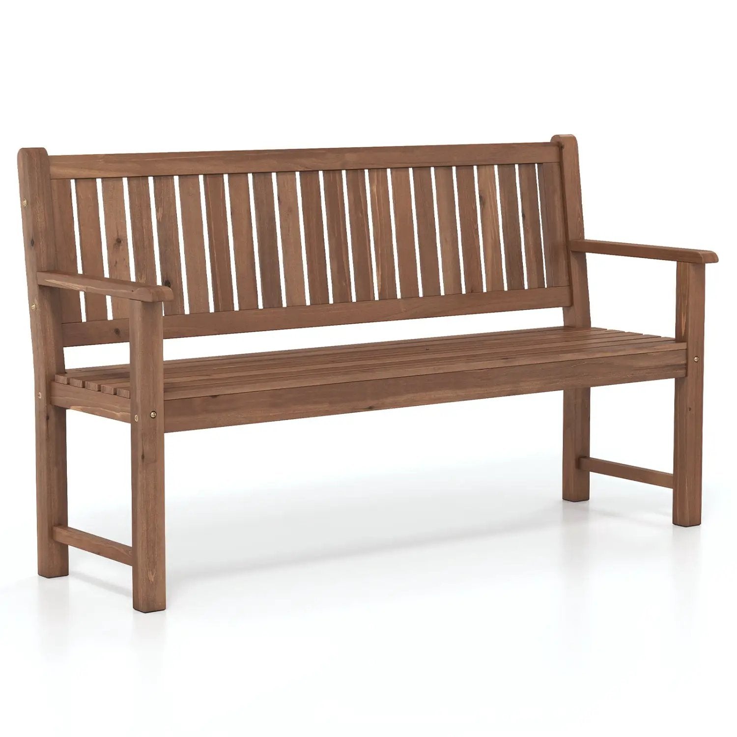 3-Seater Wooden Garden Bench with Backrest, 59 Inch by DirectDeals