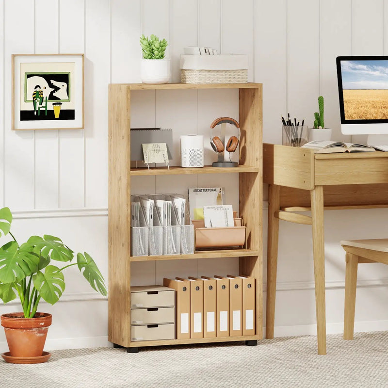3-Tier Bookcase 42 inch Tall Book Shelf with Anti-Tipping Kit by DirectDeals