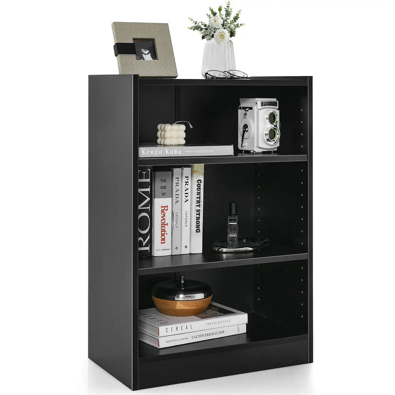 3-Tier Bookcase Open Display Rack Cabinet with Adjustable Shelves by DirectDeals