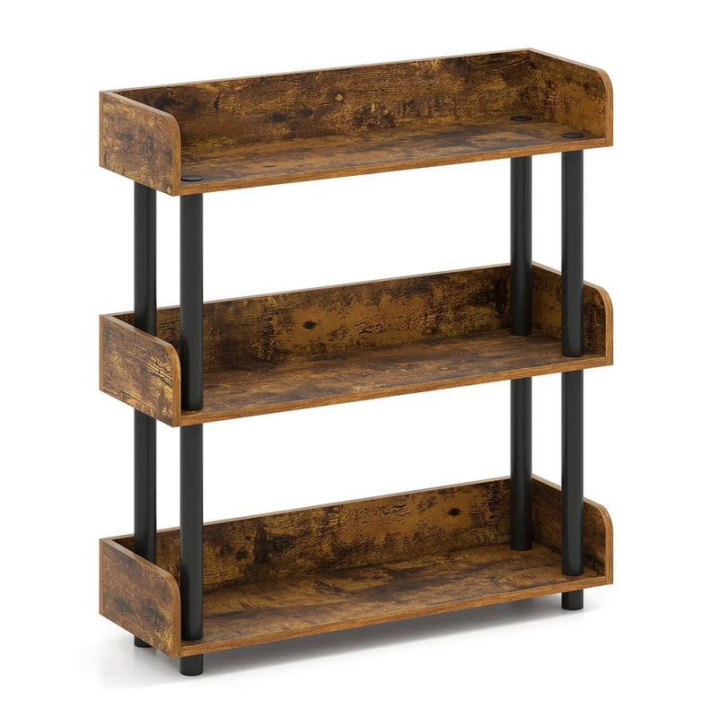 3-Tier Bookshelf with Anti-Tipping Kit and Industrial Storage Unit for Living Room by DirectDeals